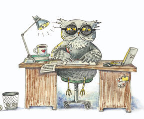 Workaholic owl