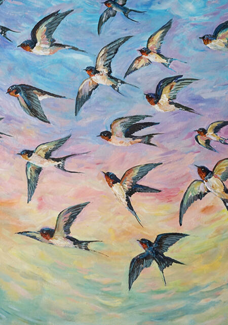 Barn Swallows from "Migratory Birds" series
